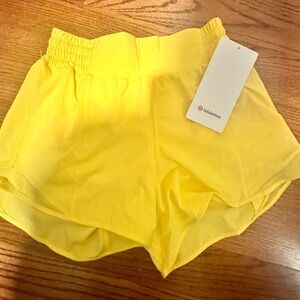Lululemon Hotty Hot HR Yellow Shorts